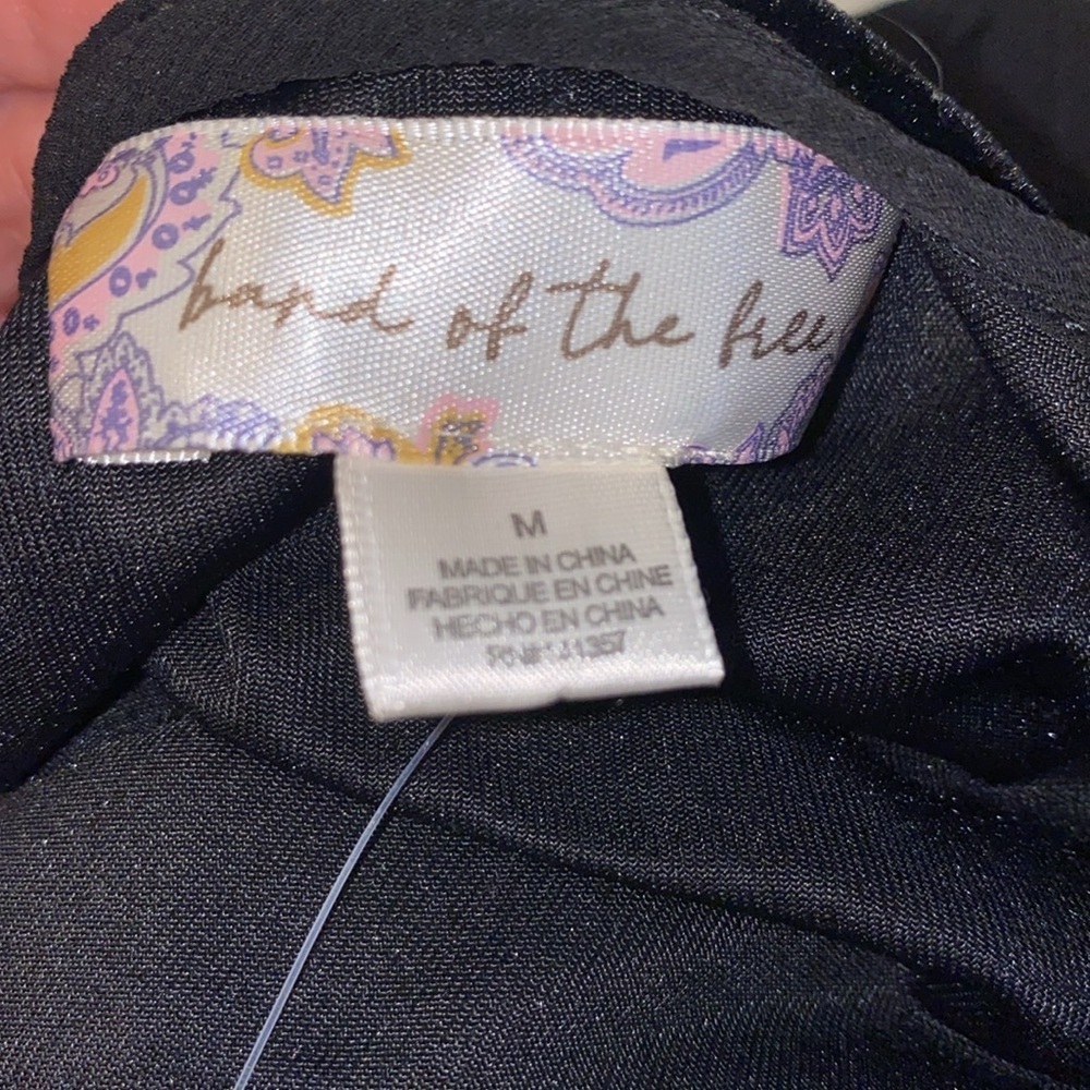 Band Of The Free Crush Velvet Black Midi Dress NWT Medium - Picture 13 of 13